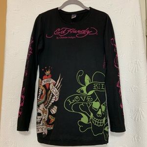 Ed hardy long sleeve shirt size large